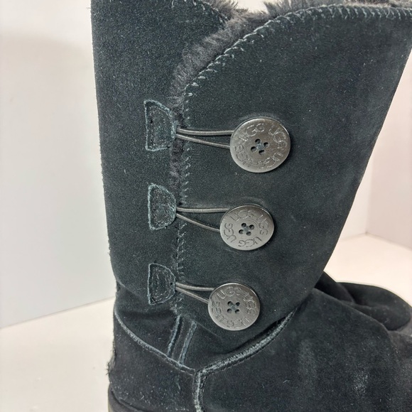 UGG Womens Bailey Button Triplet 5815 Black Classic Snow Tall Boots Size 7W Y2K - Picture 3 of 12